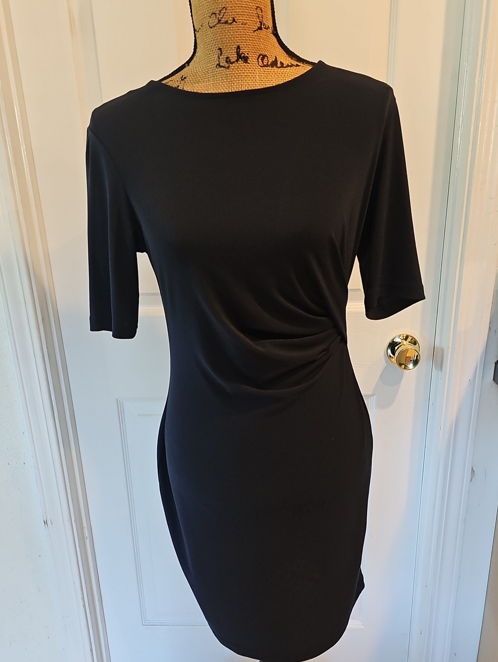 Banana Republic Black Midi Dress with Side Twist